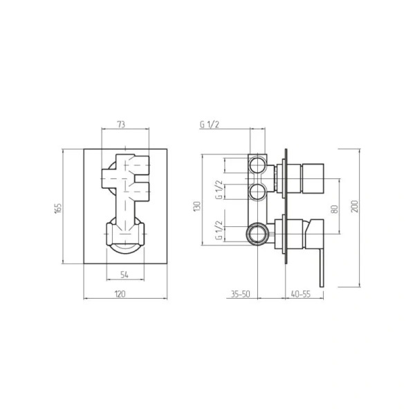 Смеситель для душа Migliore Kvant с 4-х позиционным девиатором 18786 (детальная фотография), для душа