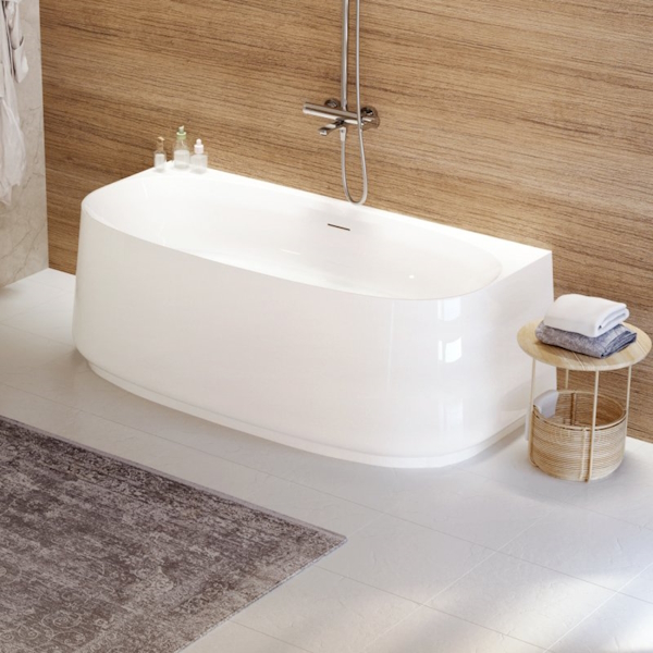 Ванна акриловая Cezares Lux 170x80 см белая CZR-LUX-WALL-170-80-58 (детальная фотография), овальные