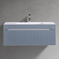 Тумба с раковиной подвесная Black&White Universe 100 см Milk white/Cement grey