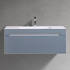 Тумба с раковиной подвесная Black&White Universe 100 см Milk white/Cement grey