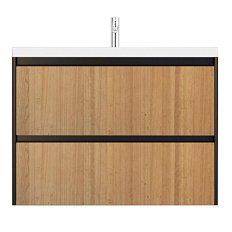 Тумба под раковину подвесная Velvex Klaufs 99 см черная/шатане