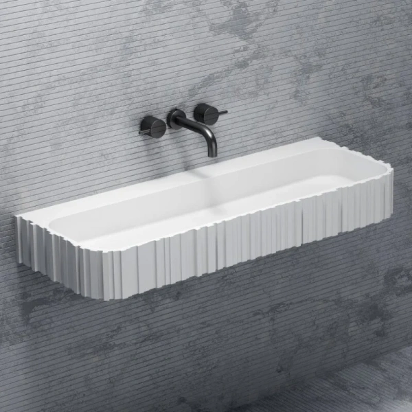 Раковина Abber Stein 100 см белая матовая AS2652-1.0 (детальная фотография)