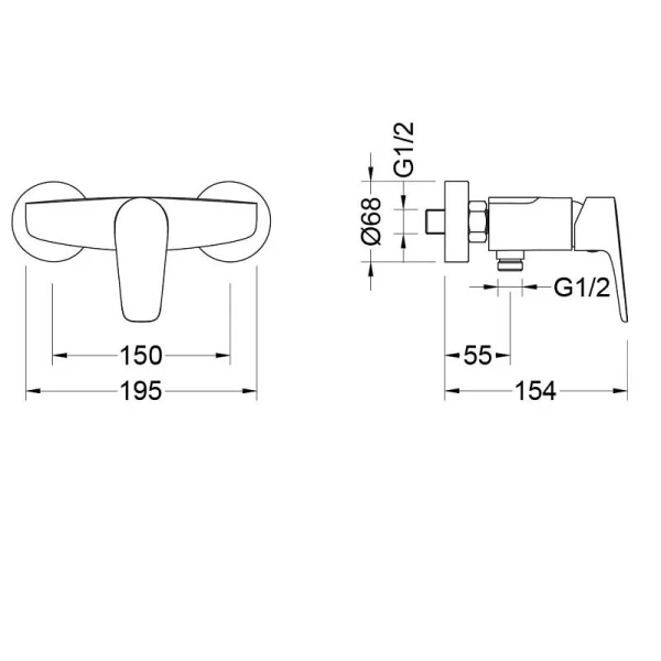 Душевой комплект Акватек Бетта хром AQ1132CR (детальная фотография), душевые комплекты, наборы