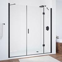 Душевая дверь профиль черный матовый стекло прозрачное Vegas-glass