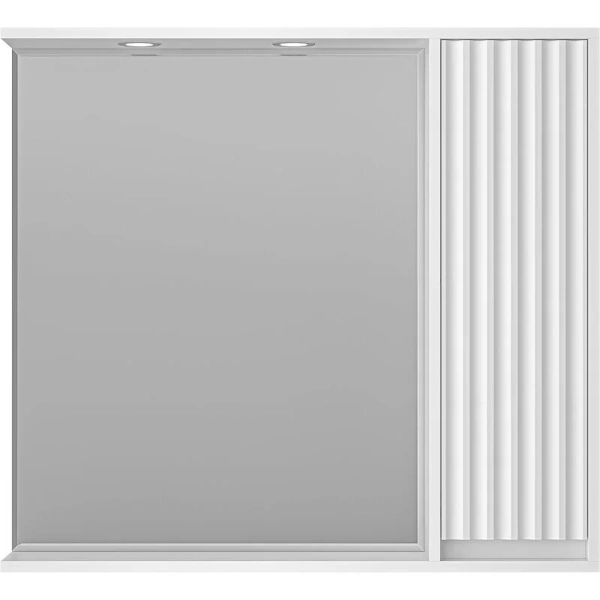 Зеркальный шкаф с подсветкой Brevita Balaton 90 см белый, правый BAL-04090-01-П (детальная фотография), современные, hi-tech