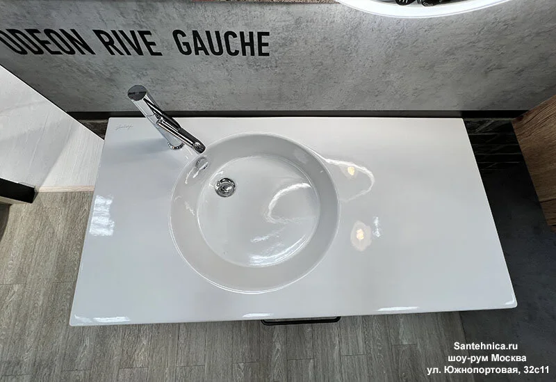 Раковина Jacob Delafon Odeon Rive Gauche 101 см подвесная EXAU112-Z-00 (детальная фотография), белые