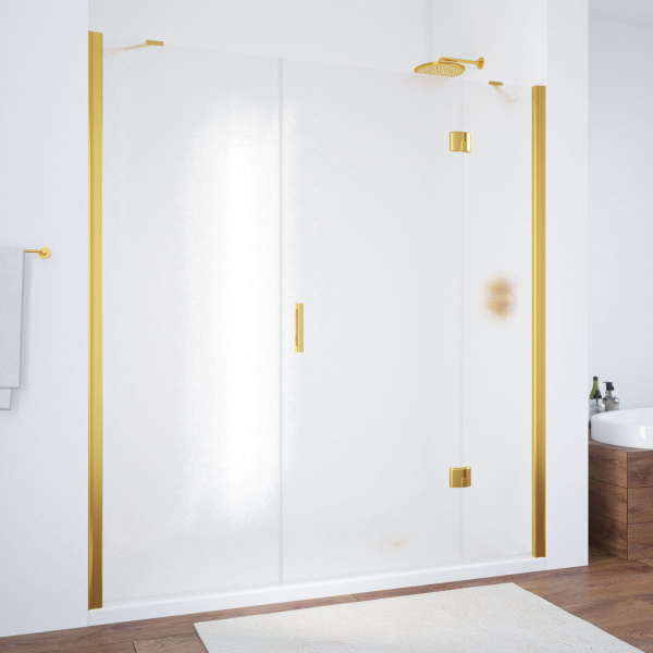 Душевая дверь профиль золотой стекло шиншилла Vegas-glass AFP-F TUR NOVO 160 09 02 R (детальная фотография)