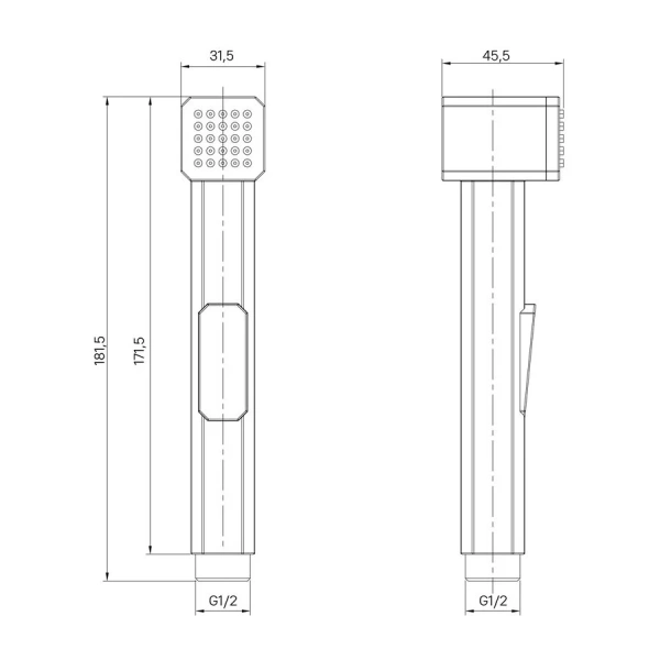Гигиенический душ IDDIS Axes хром AXE1F1Ci20 (детальная фотография), с лейкой