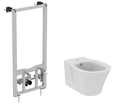 Биде с инсталляцией Ideal Standard Prosys Connect Air с отверстием под смеситель