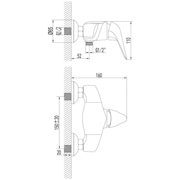 Смеситель для душа Lemark Poseidon LM4233C (детальная фотография), для душа