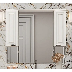 Зеркальный шкаф с подсветкой Misty Терра 110 см белый