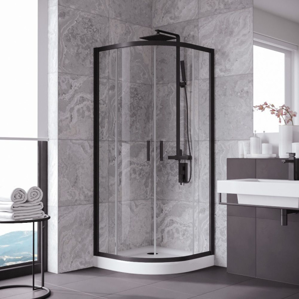 Душевой уголок стекло прозрачное Vegas-glass ZS 90 01 (детальная фотография), стеклянные, угловые, без поддона