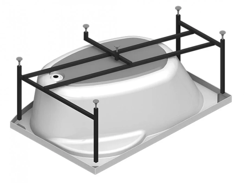 Акриловая ванна Радомир Монти 2-78-0-1-1-213/2-78-0-2-1-213, 150 x 105 см, L/R, фронтальный экран, каркас в комплекте, белая (детальная фотография), в наличии