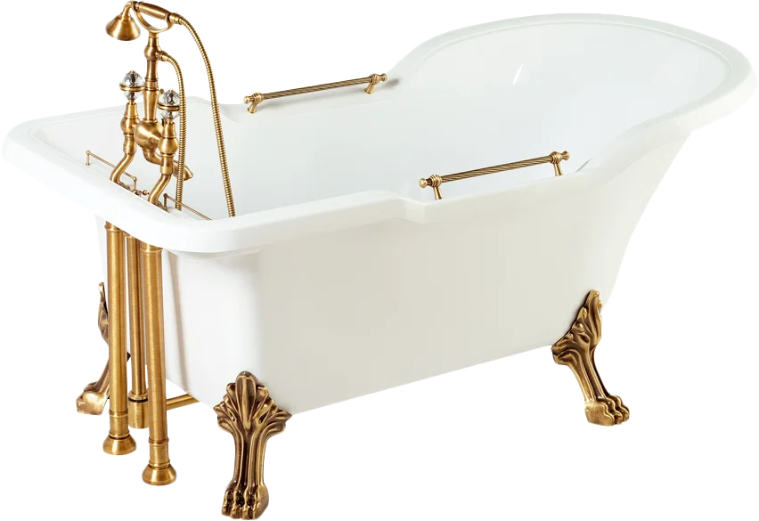 Ванна из искусственного камня Migliore Impero 180х87 см фурнитура бронза 25267 (детальная фотография)