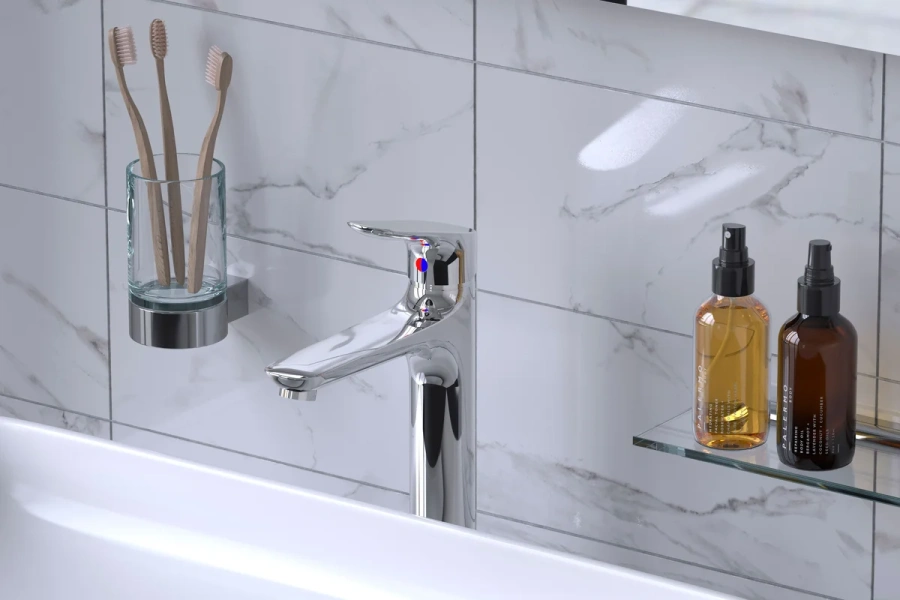 Смеситель для раковины Damixa Origin Bit 770250 высокий (детальная фотография), для раковины