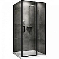 Душевой уголок Abber Sonnenstrand 120х85 см профиль черный, стекло прозрачное