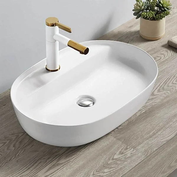 Раковина Vincea 60 см белая VBS-122 (детальная фотография), накладные (на столешницу), пристенные