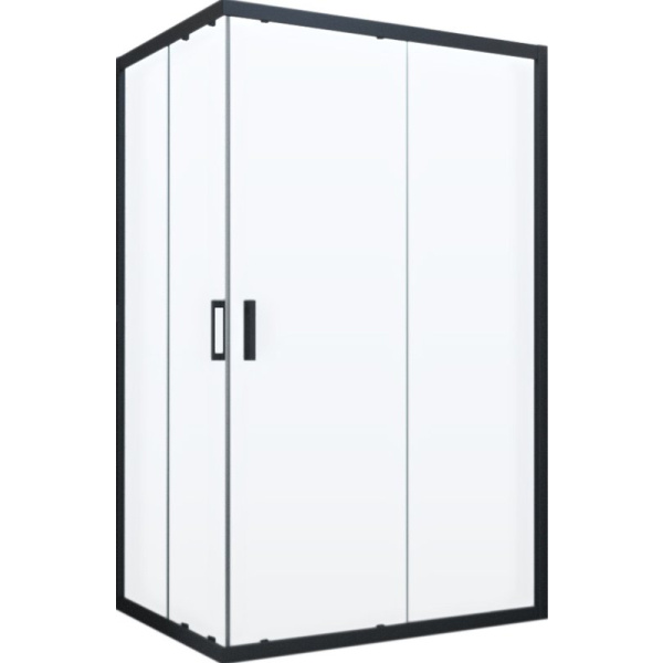 Душевой уголок профиль черный глянцевый стекло прозрачное Vegas-glass ZA-F 110*90 02Г 01 (детальная фотография)