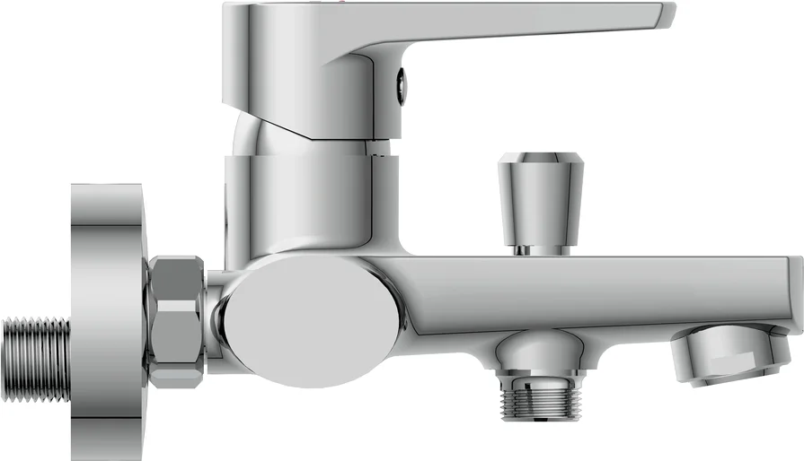 Смеситель для ванны Cersanit Moduo хром 64097 (детальная фотография), из латуни, округлая форма