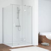 Душевой уголок профиль матовый хром стекло прозрачное Vegas-glass