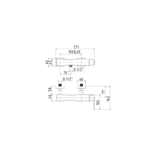 Смеситель для душа Migliore Opera 190 настенный (детальная фотография), для душа