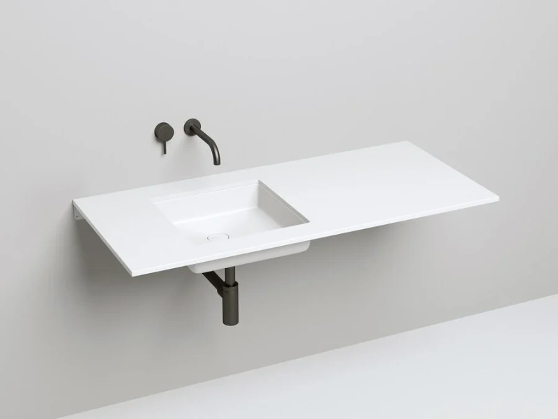 Раковина Salini Marea 07 42 см в цвете по RAL 1802207MF (детальная фотография), встраиваемые (в столешницу), пристенные