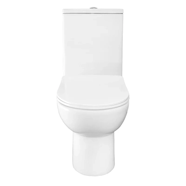 Унитаз компакт Azario Ambra безободковый AZ-848G (детальная фотография), с нижним подводом воды