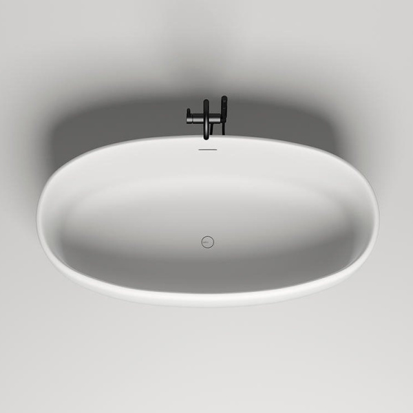Ванна из искусственного камня Salini Luce 170x85 см белая матовая 100121M (детальная фотография), овальные
