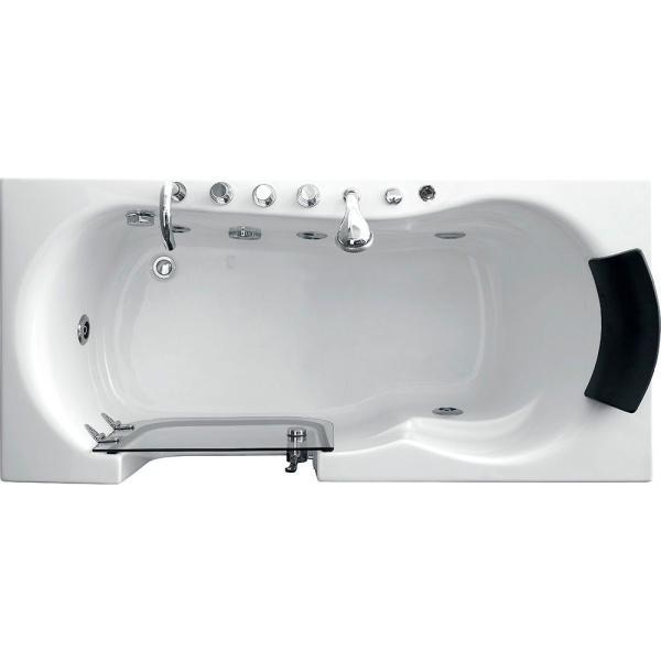 Акриловая ванна левосторонняя пристенная Gemy G9246 B L (детальная фотография), акриловые