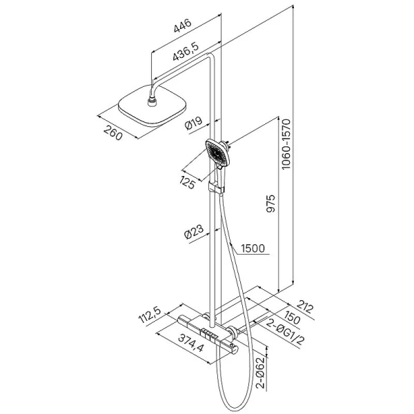 Душевая стойка IDDIS SpaHome с тропическим душем хром SPHSBTKi06 (детальная фотография), современные, hi-tech