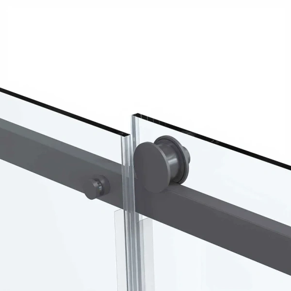 Душевая дверь в нишу Vincea Como Soft 120 см профиль вороненая сталь стекло прозрачное VDS-1CS120CLGM (детальная фотография), в наличии