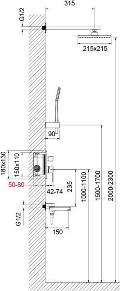Душевой комплект Timo Selene черный SX-3069/03SM (детальная фотография), душевые комплекты, наборы