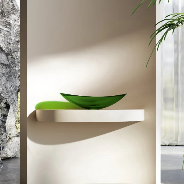 Раковина Abber Kristall 60 см зеленая AT2808Emerald (детальная фотография), в форме чаши, круглой формы