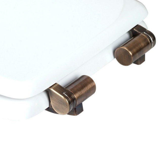 Сиденье для унитаза с микролифтом, фурнитура бронза, Tiffany World Bristol TWBR63bi/br (детальная фотография), по запросу