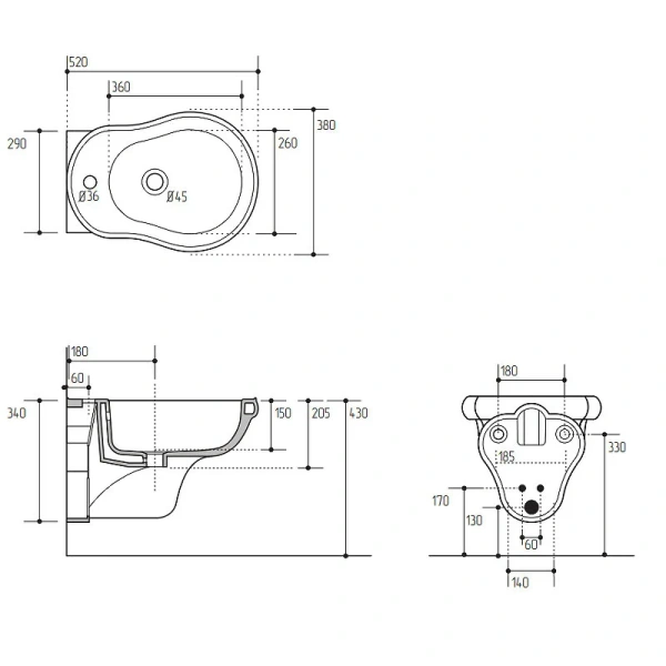 Унитаз подвесной Migliore Bella керамический 20619 (детальная фотография), без бачка, со скрытым бачком