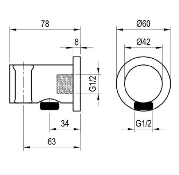 Шланговое подключение Ravak черное X07P672 (детальная фотография), в наличии