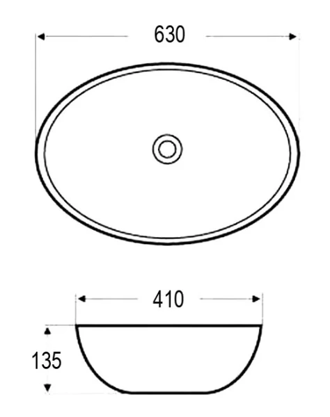 Раковина Azario 63 см накладная AZ-3077 SP (детальная фотография), современные, hi-tech