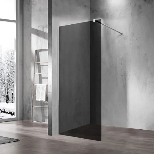 Душевая перегородка Vincea Walk-In 110 см профиль хром стекло тонированное - фото 4