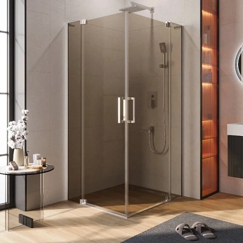 Душевой уголок Cezares Slider 100х80 см стекло бронзовое профиль хром - фото 4
