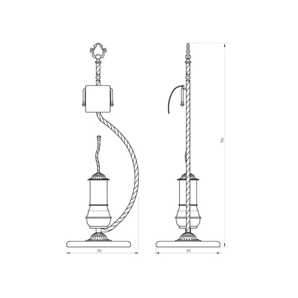 Стойка для ванной Migliore Edera хром 16930 (детальная фотография), классические, ретро, декорированные
