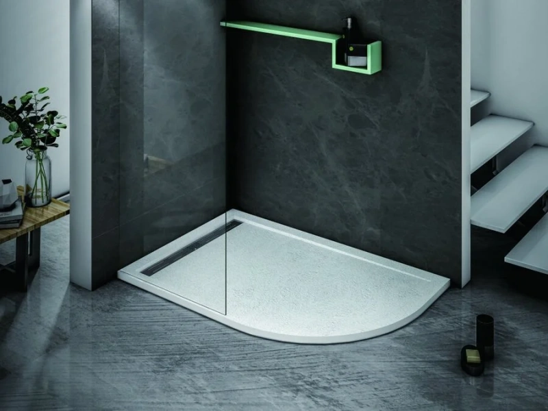 Душевой поддон Cezares Tray 100х80 см белый левосторонний TRAY-AS-RH-100/80-30-W-L (детальная фотография), асимметричные