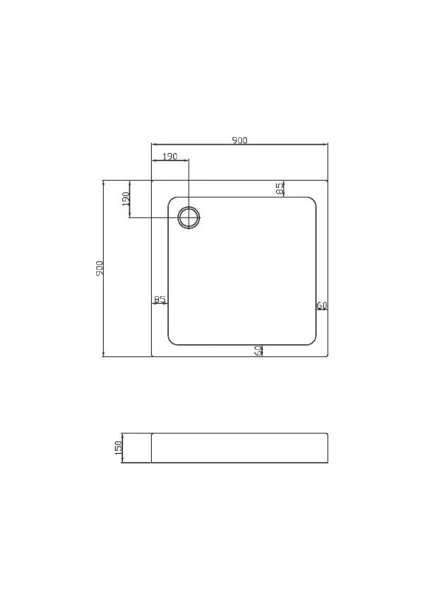 Душевой поддон Vincea 90х90 см акриловый VST-3AS-9090 (детальная фотография), недорогие