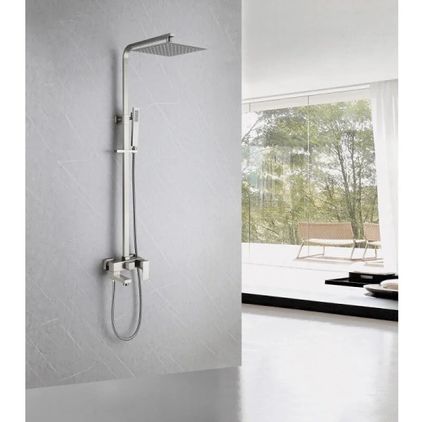 Душевая стойка Abber Daheim сатин AF8216SPL (детальная фотография), матовый хром