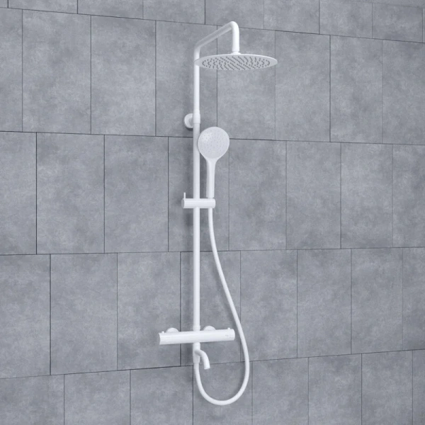 Душевая стойка WasserKRAFT Mindel белая A188.257.155.WM Thermo (детальная фотография), белые