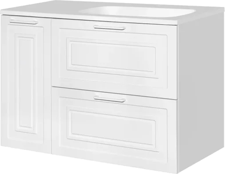 Тумба под раковину Style Line Альба 90 см правая, белая ЛС-000010054 (детальная фотография), 90 см