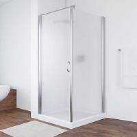 Душевой уголок профиль глянцевый хром стекло сатин Vegas-glass