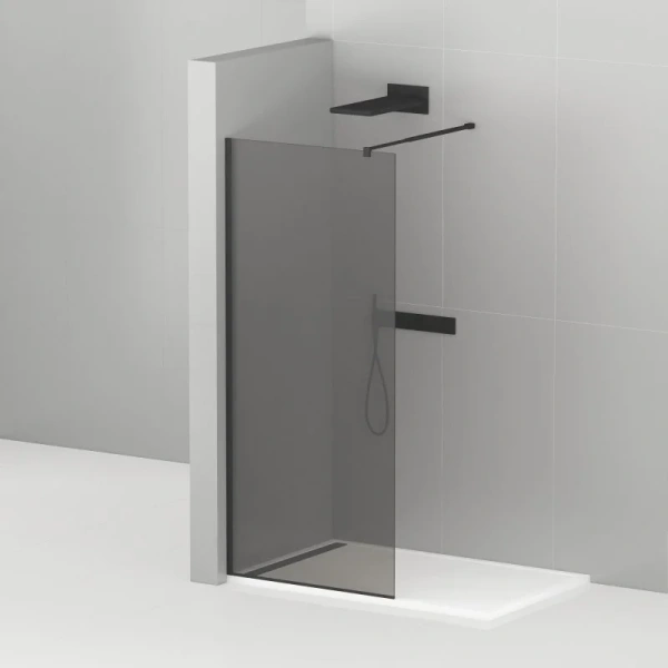 Душевая перегородка Cezares Liberta 110 см стекло графит, профиль черный LIBERTA-L-1-110-120-GR-NERO (детальная фотография)