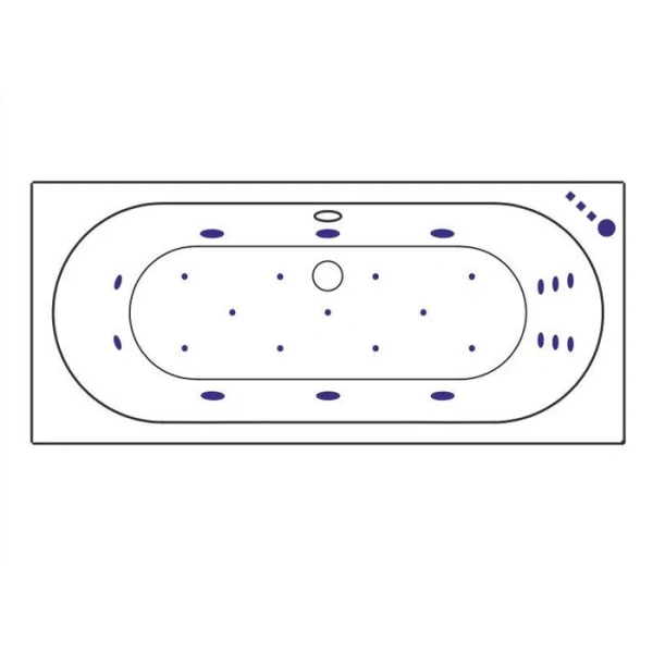 Ванна гидромассажная Excellent Oceana Slim Ultra 180 x 80 см, белый/золото, WAEX.OCE18S.ULTRA.GL (детальная фотография), 180х80