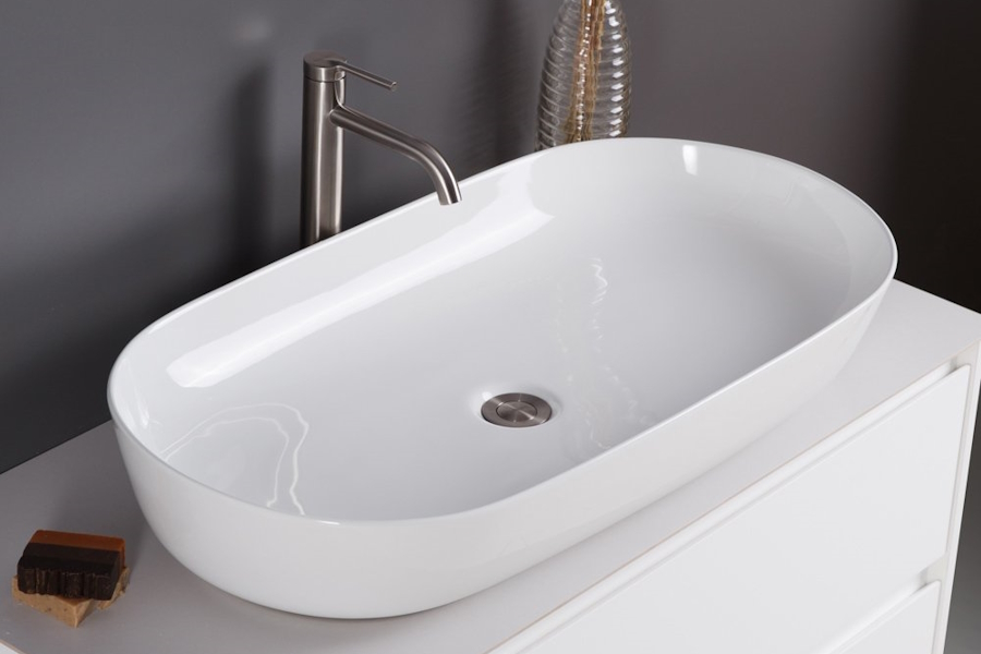 Раковина BelBagno 81 см накладная BB1349 (детальная фотография), белые