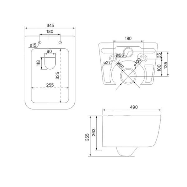 Унитаз подвесной IDDIS Bridge белый BRIRNSEi25 (детальная фотография), подвесные, встраиваемые